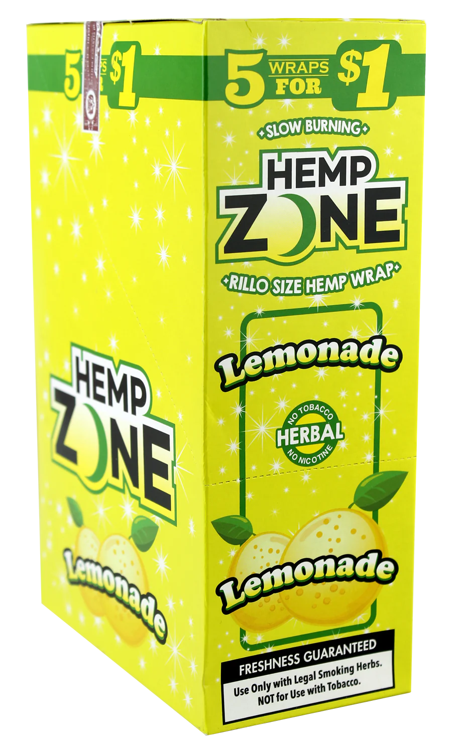 Hemp Zone Hemp Wraps – Tobacco-Free 5-Pack 15ct Display Box