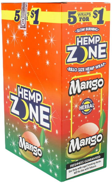 Hemp Zone Hemp Wraps – Tobacco-Free 5-Pack 15ct Display Box