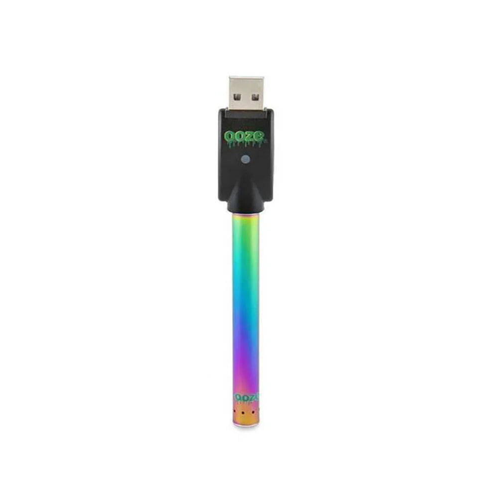 front view of Ooze slim touchless battery in rainbow. A vaporizer built for convenience.