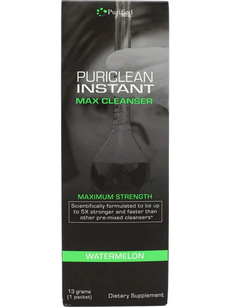 front view of the watermelon flavor of Puriclean Instant Max Cleaner. a product for those wanting a fast detox solution.