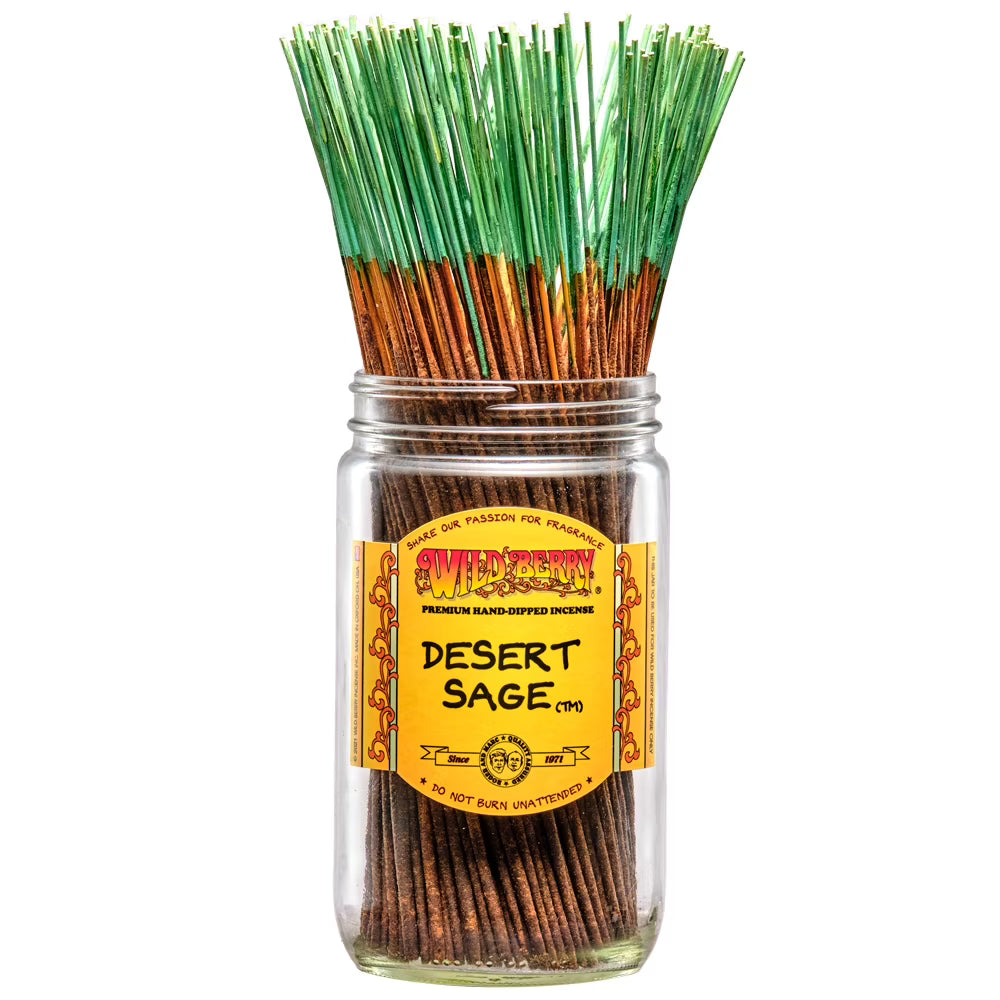 front view of Wild Berry Desert Sage incense. A balanced herbal profile to help clear lingering odors center your mind.
