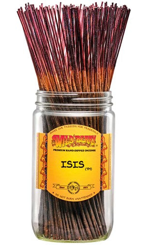 Jar of incense sticks with a yellow label on a white background