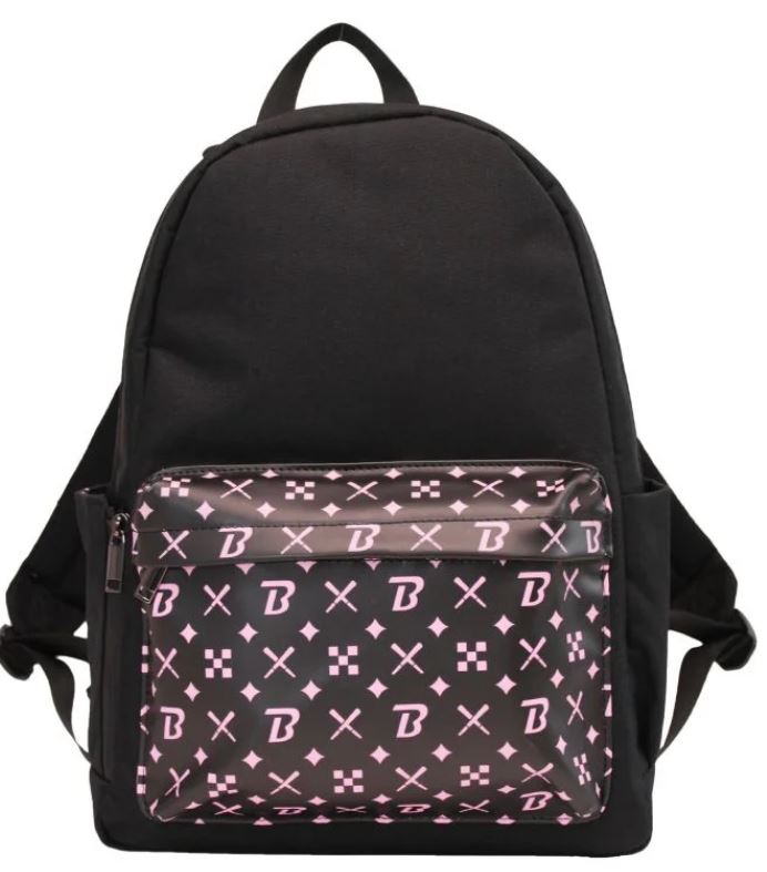 Front view of the Blazy Susan Backpack in black. This premium smell-proof bag features an activated carbon lining and a built-in combination lock to keep your smoking accessories secure and discreet.