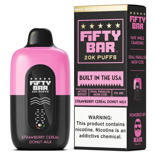 Fifty Bar V2 Black 20000 Puffs Disposable Vape 5CT/Display