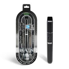 Front view of the Ooze Beacon 800mAh extract vaporizer in stealthy panther black. This reliable 4.8-inch grab-n-go dab pen is powered by a long-lasting battery to easily enjoy your favorite extracts anywhere.