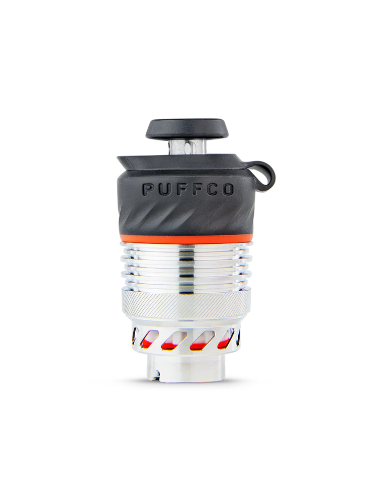 Front view of the Puffco Peak Pro 3DXL e-rig chamber in its black and white retail box. This high-capacity upgraded atomizer features a 78% larger bowl and 3D heating technology to handle massive dabs without spillover.