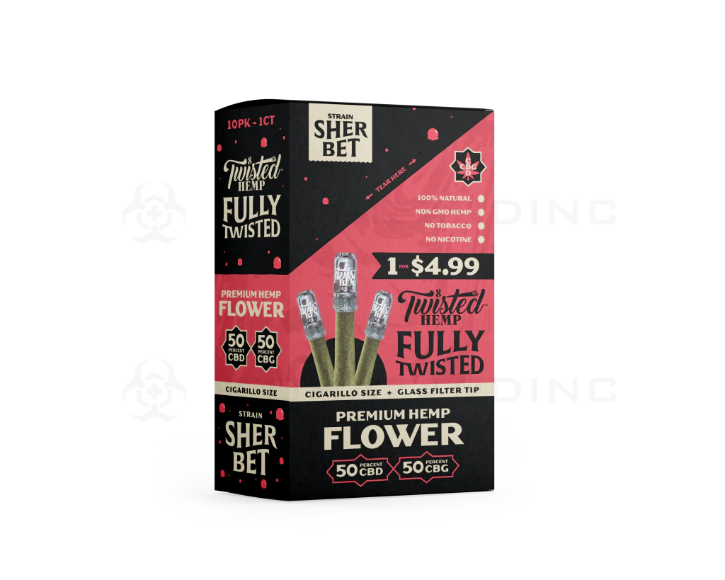 Twisted Hemp Fully Twisted Hemp Wraps 50/50 CBD/CBG 1ct 10pk