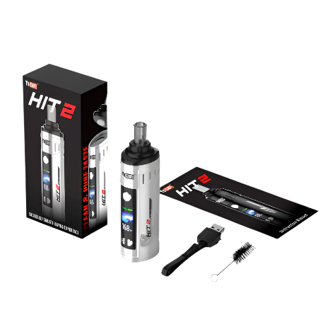 Front view of a multi-color lineup of Yocan Hit 2 Convection Dry Herb Vaporizers. This advanced portable vaporizer features true convection heating, an OLED display, and adjustable temperature controls for a premium dry herb experience.