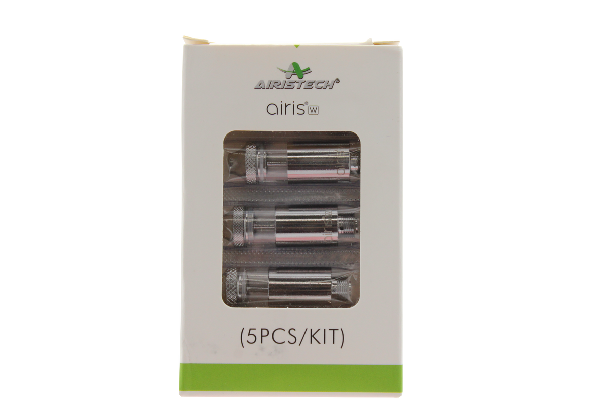 front view of the Airistech tripod 5 piece kit. a product used to give the user the ability to change different materials from oils to concentrates.