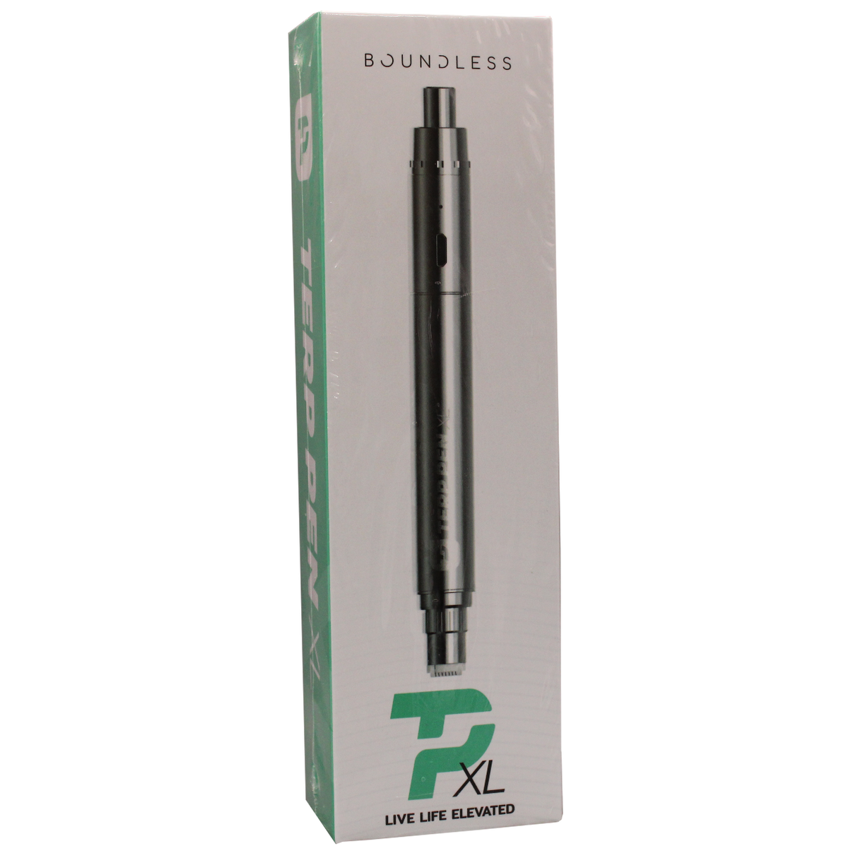 front view of the boundless P XL dab pen, made with machined premium materials for a durable construction it is powerful giving a heightened experience to customers.