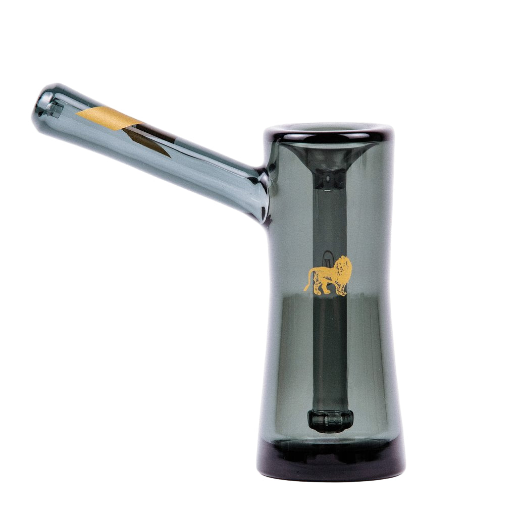 Marley Natural Smoked Glass Bubbler With Gold Stripe Decal