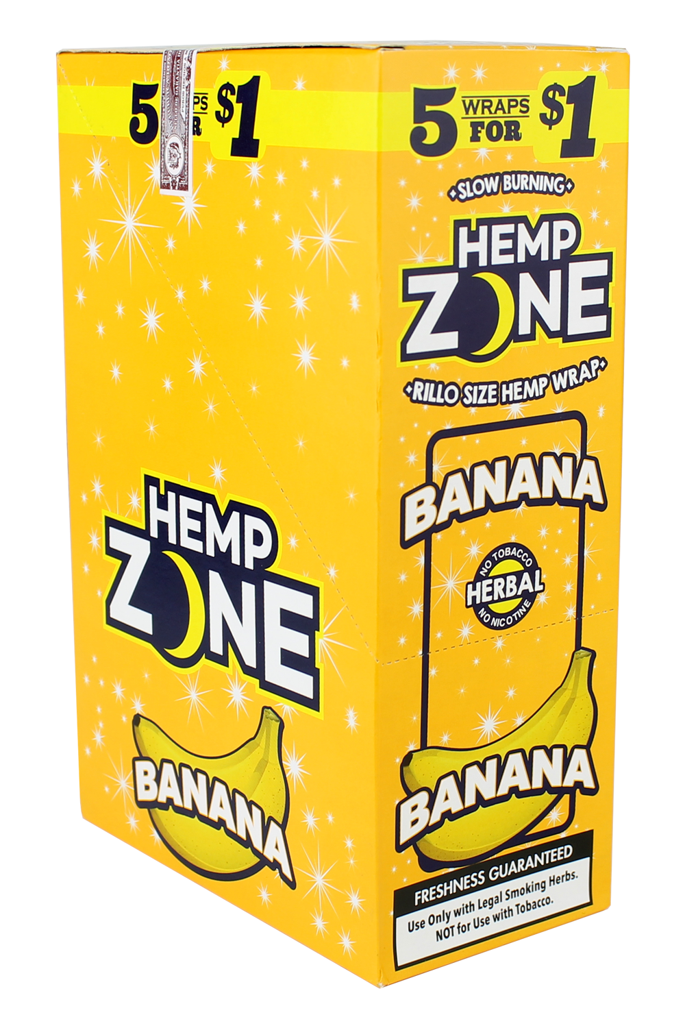 Hemp Zone Hemp Wraps – Tobacco-Free 5-Pack 15ct Display Box