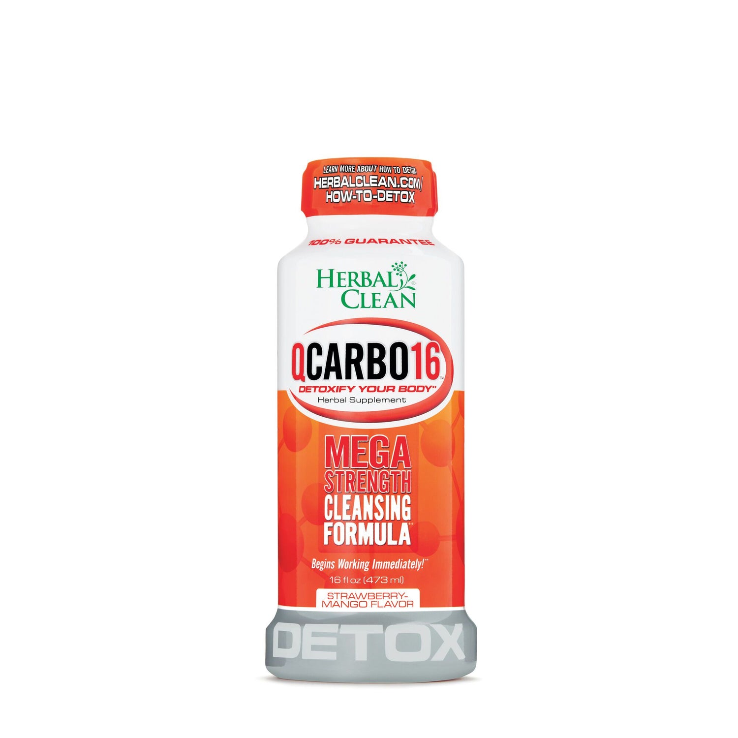 Herbal Clean QCarbo16 Same-Day Premium Detox Drink 16 fl oz