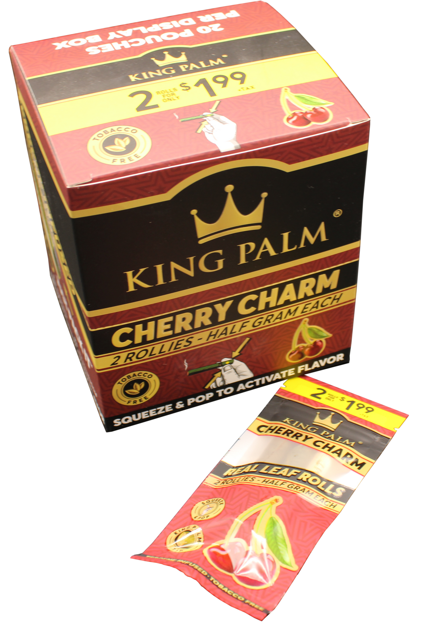 King Palm Cherry Charm Rollies 2ct 20pk