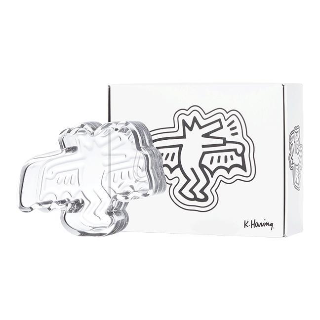 front view of the K. Haring Crystal glass catchall ashtray. A elevated and stylish ashtray made with premium materials.