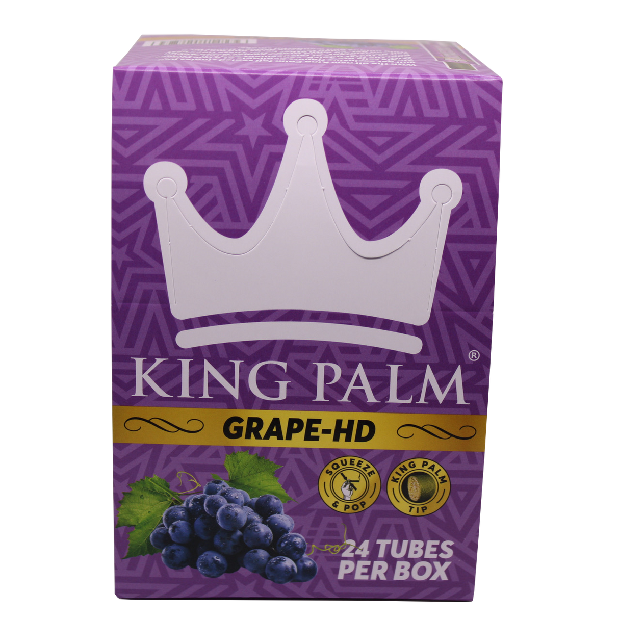 front view of the king palm grape HD made from cordia leaves it give you a slow and smooth smoke of a gram of your botanical.