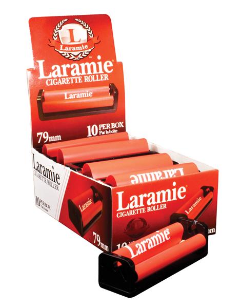 front view of the laramie 79mm cigarette roller. a rolling machine that provides a consistent results. made of strong materials and made to make a perfect rolled cone of 1 1/4 paper.