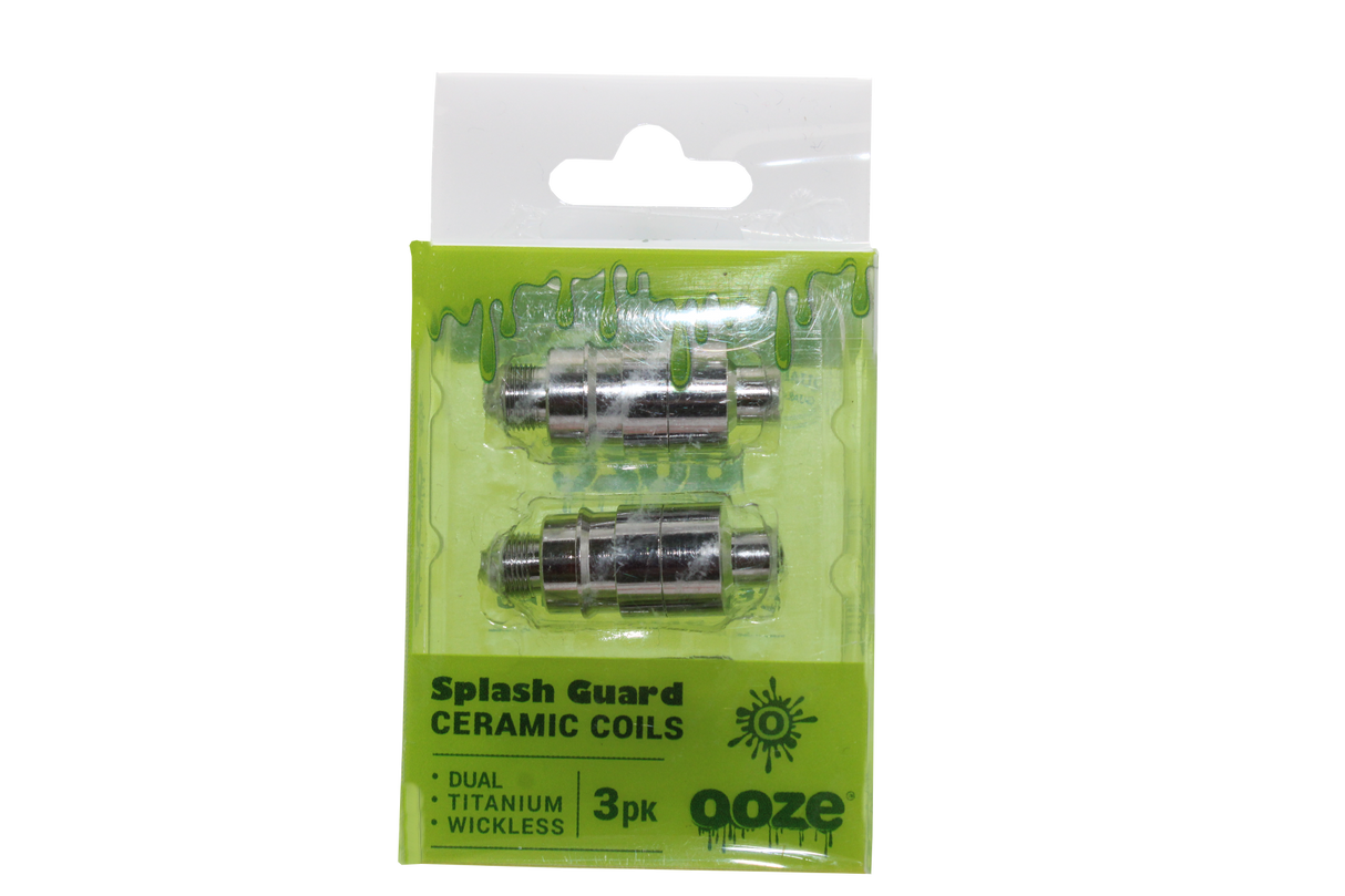 front view of the replacement splash guard ceramic coils. made from durable titanium that is also wickless.