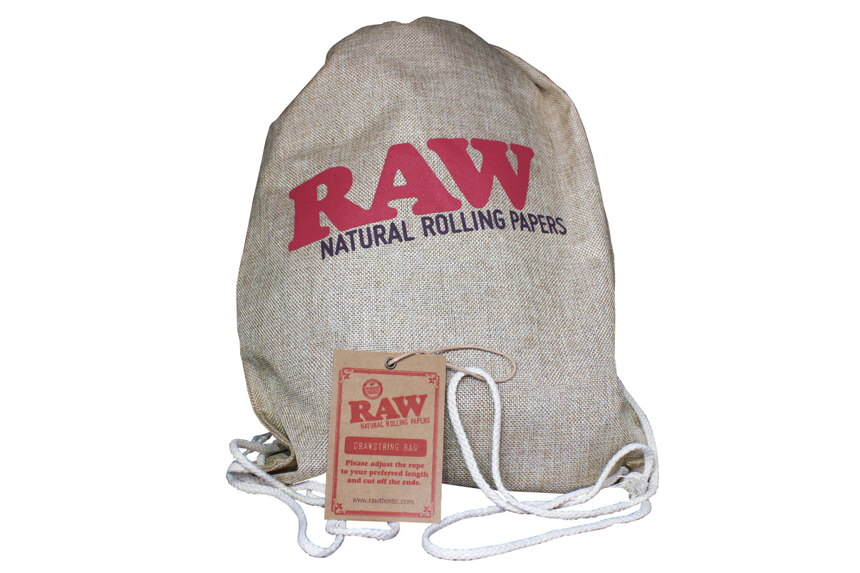 A novel apparel item with raw branding made from RAW quality materials in a natural canvas tan