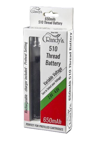front view of the Randy's Twist battery in a package. A product with large battery size to ensure long use time over the competition.