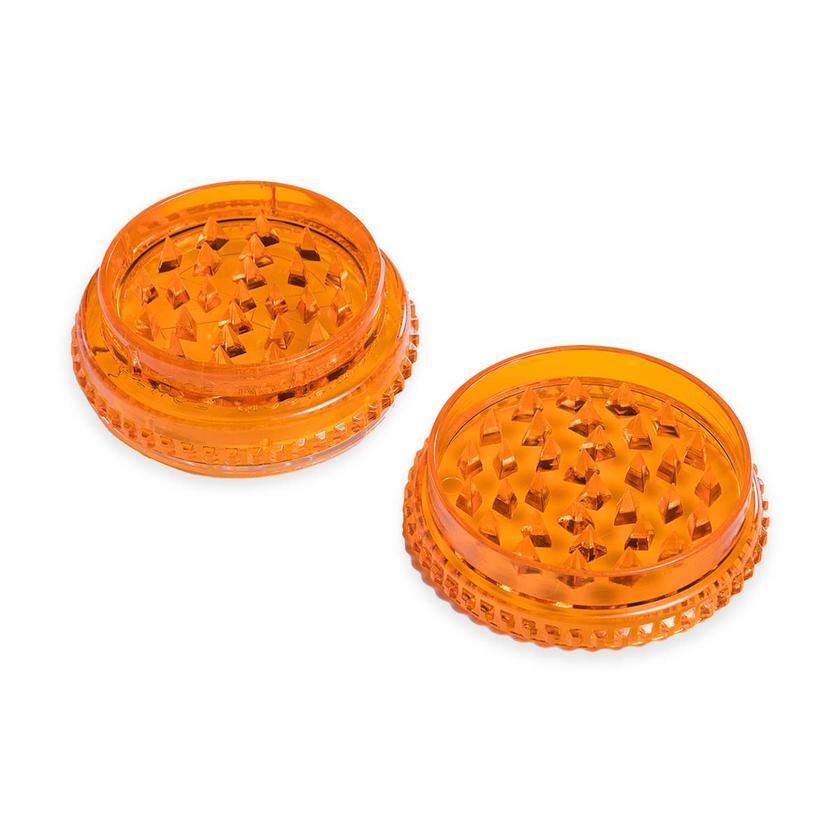 opened view of the Storz & Bickel herb mill. showcasing the pyramid shaped teeth for a consistent and airy herb grind.