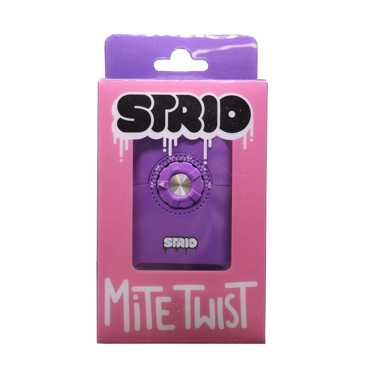 front view of the Strio Mite Twist a unique vaporizer with strong battery and a analogue temperature adjustment similar to a combination lock for a more tactile feel.
