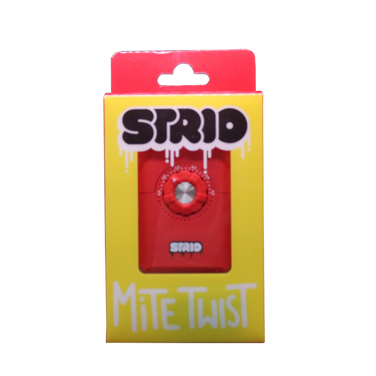 front view of the Strio Mite Twist a unique vaporizer with strong battery and a analogue temperature adjustment similar to a combination lock for a more tactile feel.
