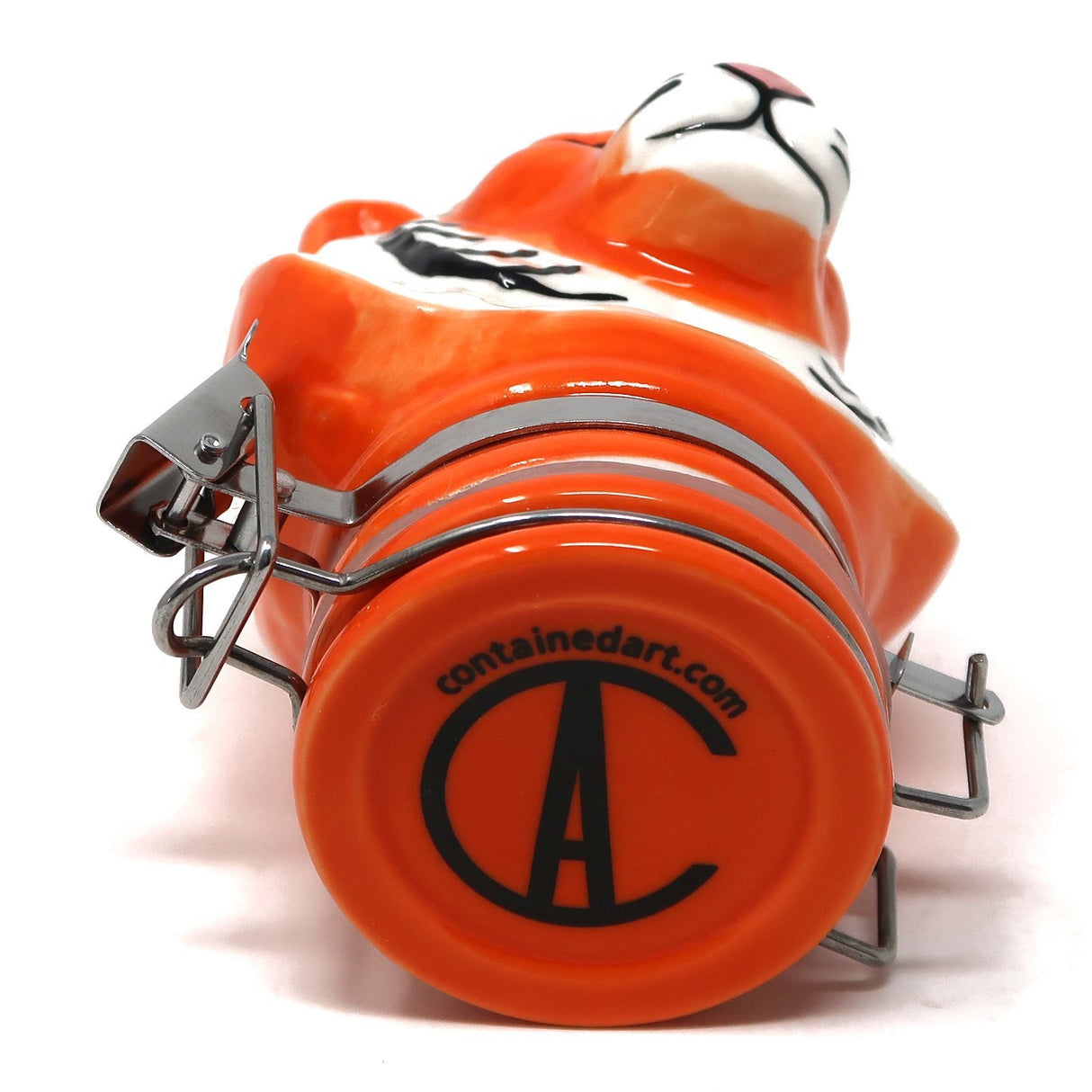 Contained Art 100ml Orange Tiger Face Stash Jar