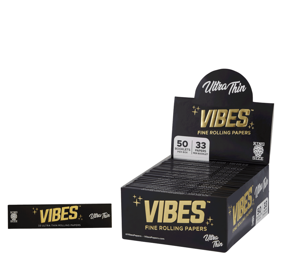 Vibes 1 1/4 Ultra Thin Fine Rolling Papers Black