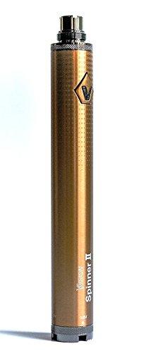 front view of the Vision Spinner 2 battery in gold. A product with a large battery for long use and with variable voltage and a textured grip.