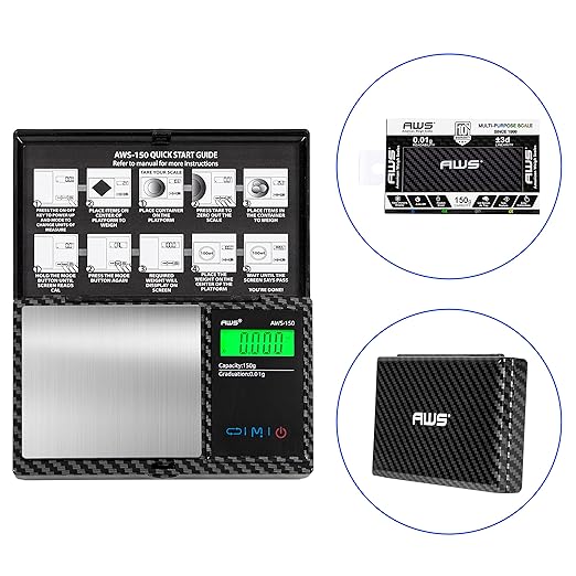 AWS 1200g Carbon fiber Digital Pocket Scale
