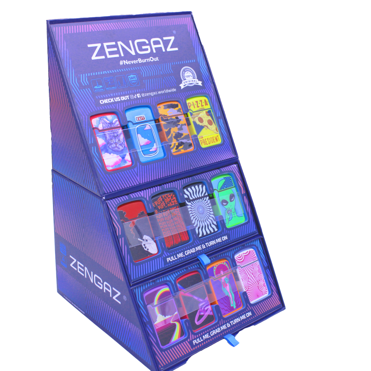 Zengaz Lighters and Cube Display – Zion Distro