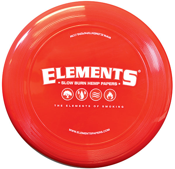 top view of the elements frisbee in red.