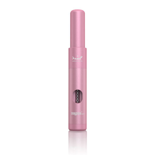 Front view of the Hamilton Devices Daypipe Mini in pastel pink. Its robust, lightweight aluminum shell is engineered to isolate residual odors and contain ash while resting inside pockets or bags.