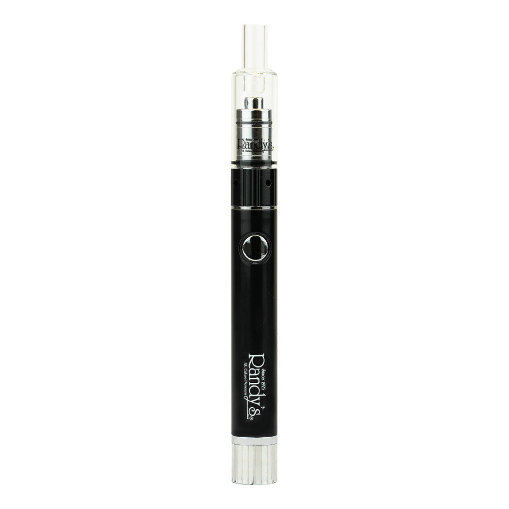 Front view of the Randy's Glide concentrate vaporizer pen in sleek matte black. This highly portable, pen-style device is designed for seamless, on-the-go consumption of your favorite wax extracts and thick concentrates.