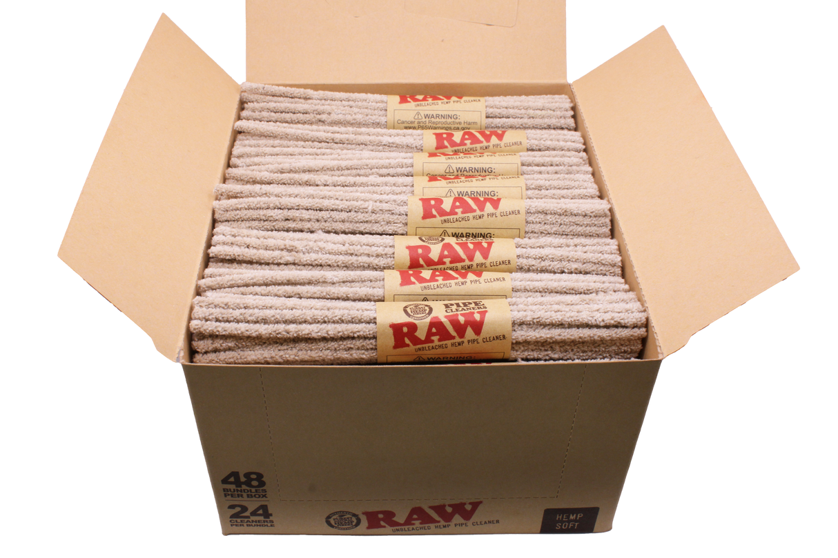 Extreme close-up view of the RAW hemp pipe cleaner bristles in a natural light brown. The highly absorbent, unbleached hemp material provides a naturally abrasive texture designed for heavy-duty cleaning without scratching delicate glass.