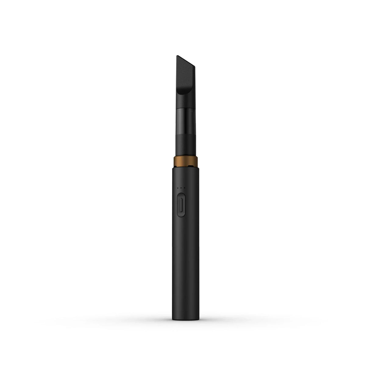 Front view of the Vessel Core 510 thread battery in matte black. This compact device offers four distinct variable voltage settings so users can easily customize their vapor cloud production.