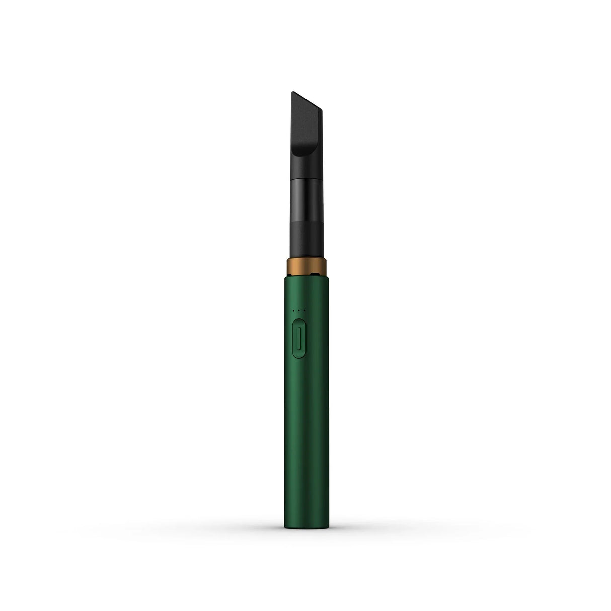 Front view of the Vessel Core 510 thread battery in emerald green. It utilizes a recessed 510 collar design to securely connect the cartridge while ensuring perfectly tuned airflow.