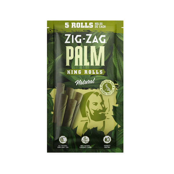 Zig-Zag Natural Palm King Rolls - 10 Pack Display