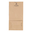 Side profile view of an opened 12lb Kraft Paper Retail Bag in natural brown showcasing its extra-wide expandable side gussets. Designed with a self-opening style (SOS) flat bottom, this bag stands completely upright on its own for quick and efficient packing of heavy goods.