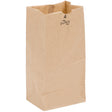 Side profile view of an opened 4lb Kraft Paper Retail Bag in natural brown highlighting its expanding side gussets. The bag utilizes a self-opening style (SOS) flat bottom, allowing it to stand completely upright for fast, efficient packing at checkout counters.