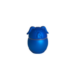 Front view of multiple 62mm 4-Piece Dog Shape Metal Grinders in metallic blue. This premium 4-part novelty herb grinder features a unique dog design, sharp diamond-cut teeth, and a built-in kief catcher for a superior grinding experience.