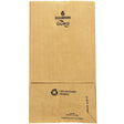 Side profile view of an opened 6lb Kraft Paper Retail Bag in natural brown showcasing its expandable side gussets. Designed with a self-opening style (SOS) flat bottom, this bag easily stands upright on its own for quick and efficient packing at the checkout counter.