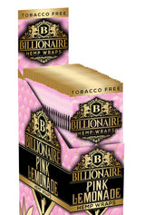 front view of the pink Billionaire Pink lemonade hemp wraps.