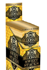 front view of the Billionaire Sweet Stacks organic hemp wraps display box.