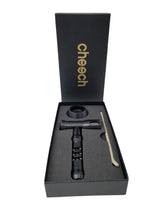 side view of the Cheech glass aluminum water bubbler pipe. a durable pipe perfect for traveling with its aluminum construction protecting the glass 