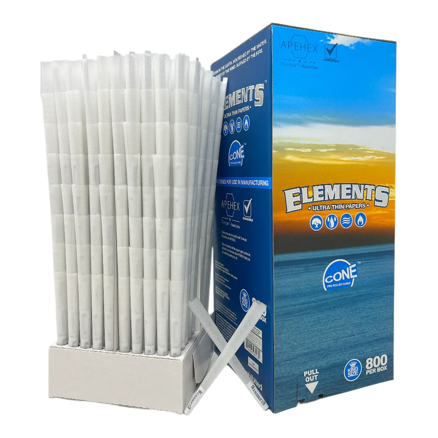 Elements King Size Pre Rolled Cones 800ct