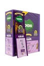 Purple packaging of ENDO hemp protein bars with green logo and text on a white background