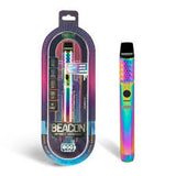 Front view of the Ooze Beacon 800mAh extract vaporizer in stealthy panther black. This reliable 4.8-inch grab-n-go dab pen is powered by a long-lasting battery to easily enjoy your favorite extracts anywhere.