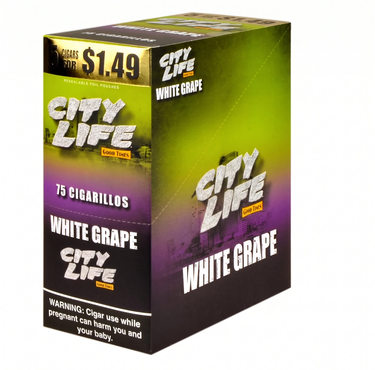 City Life Cigarillos 5 for $1.49 (15-Count Box of 5-Packs)